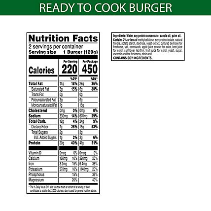 MorningStar Farms Incogmeato Meatless Burgers Vegan PlantBased Protein Original 2 Count - 8.5 Oz  - Image 4