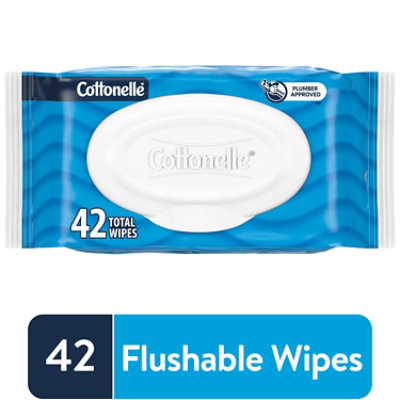 Cottonelle Fresh Care Flushable Wet Wipes Flip-Top Pack with 42 Wipes Per Pack - Each - Image 1