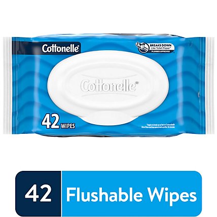Cottonelle Flushable Wet Wipes Fliptop Pack - 42 Count - Image 1