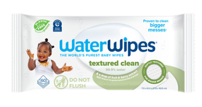 WaterWipes Baby Wipes 99.9% Water Textured Sensitive Hypoallergenic - 60 Count - Image 1