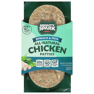 Mighty Spark Spinach & Feta Chicken Patties - 8 Oz - Image 1