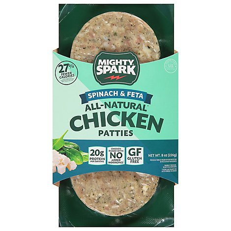 Mighty Spark Spinach & Feta Chicken Patties - 9 Oz.