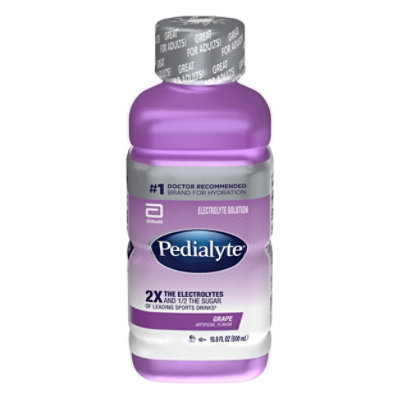 Pedialyte Electrolyte Solution Ready To Drink Grape - 16.9 Fl. Oz.