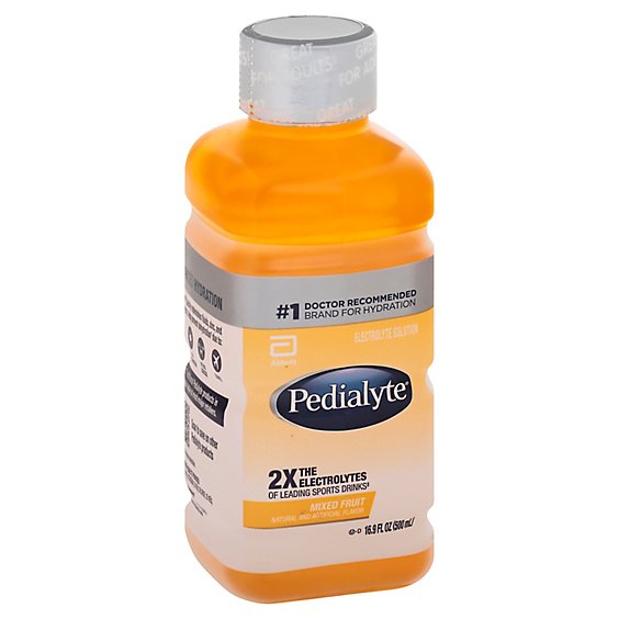 Pedialyte Electrolyte Solution Ready To Drink Mixed Fruit - 16.9 Fl. Oz.