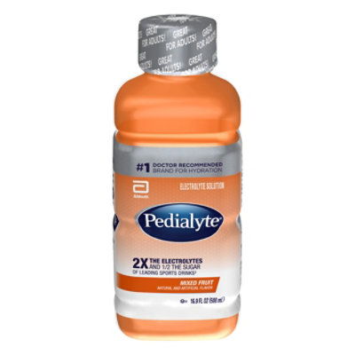 Pedialyte Electrolyte Solution Ready To Drink Mixed Fruit - 16.9 Fl. Oz.