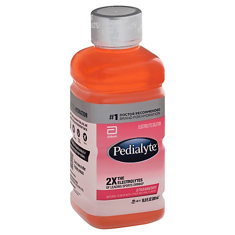 Pedialyte Electrolyte Solution Ready To Drink Strawberry - 16.9 Fl. Oz.