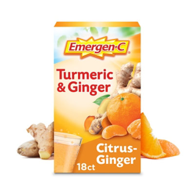 Emergen-C Vitamin C Turmeric & Ginger Powder 250mg - 18 Count - Image 1