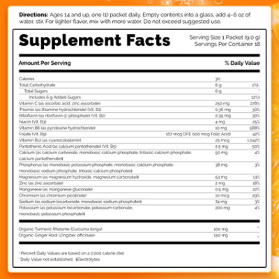 Emergen-C Vitamin C Turmeric & Ginger Powder 250mg - 18 Count - Image 4