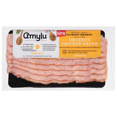 Sausages by Amylu Antibiotic Free Hickory Smoked Uncured Chicken Bacon - 8 Oz. - Image 3