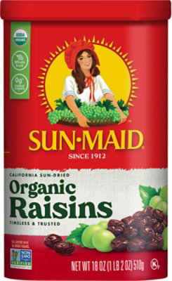 Sun-Maid Organic Raisin Canister - 18 Oz