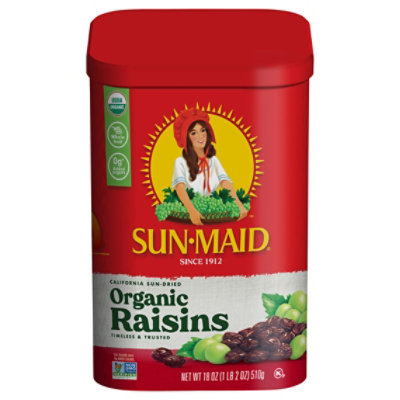 Sun-Maid Organic Raisin Canister - 18 Oz - Image 2