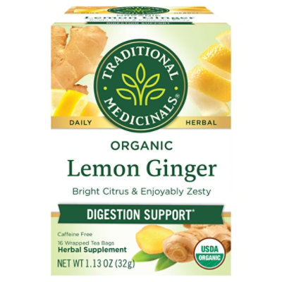 Trad Medicinals Tea Lemon Ginger Org - 16 Count - Image 1