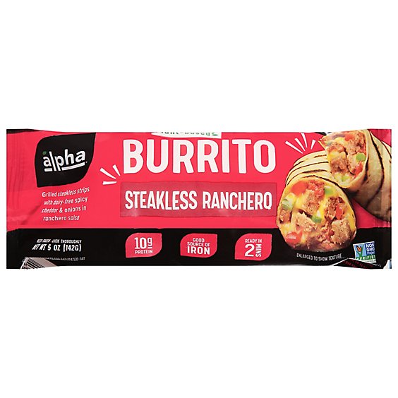 Alpha Foods Burrito Plnt Bsd Steak - 5 Oz