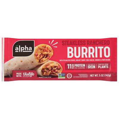 Alpha Foods Burrito Plnt Bsd Steak - 5 Oz