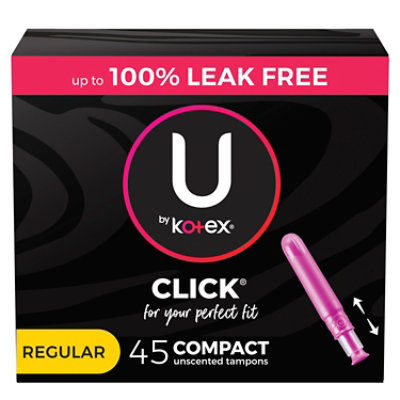 U By Kotex Click Compact Tampons Regular - 45 Count