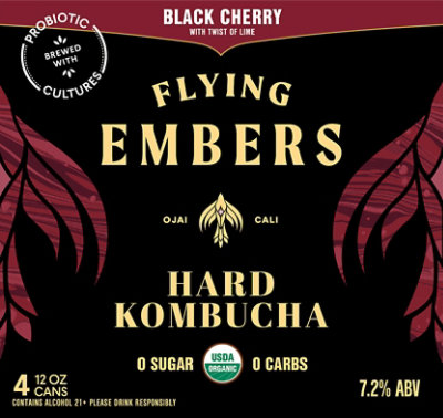 Flying Embers Black Cherry In Cans - 4-12 Fl. Oz. - Image 2