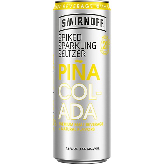Smirnoff Seltzer Pina Colada In Cans - 6-12 Fl. Oz.