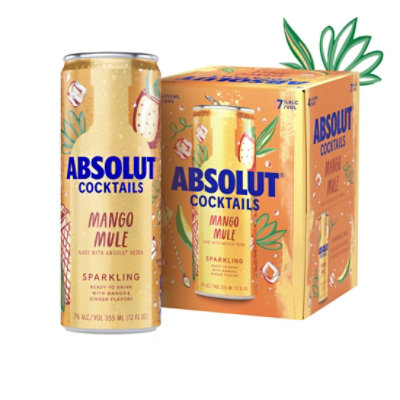 Absolut Ready To Drink Mango Mule Vodka Soda - 4-355 Ml - Image 1