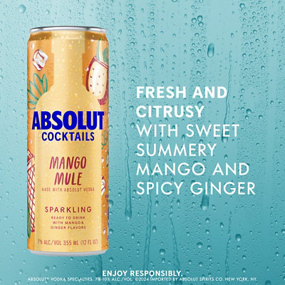 Absolut Ready To Drink Mango Mule Vodka Soda - 4-355 Ml - Image 4