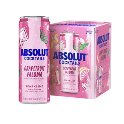 Absolut Ready To Drink Grapefruit Paloma Vodka Soda - 4-355 Ml - Image 1