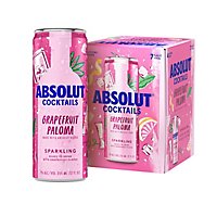 Absolut Ready To Drink Grapefruit Paloma Vodka Soda - 4-355 Ml - Image 1