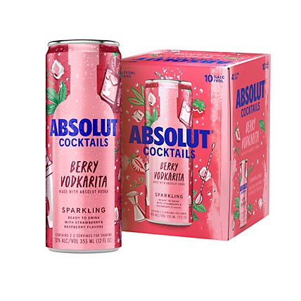 Absolut Ready To Drink Berry & Citrus Vodkarita - 4-355 Ml - Image 1