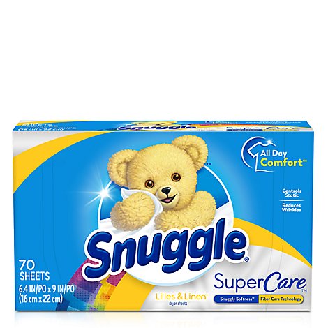 Snuggle Supercare Fabric Conditioner Dryer Sheets Lilies & Linen - 70 Count