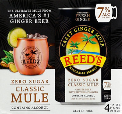 Reeds Zero Sugar Classic Mule In Cans - 4-12 Fl. Oz. - Image 6