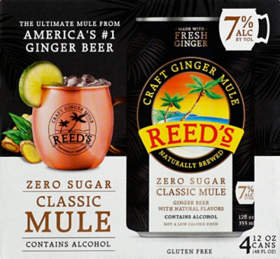 Reeds Zero Sugar Classic Mule In Cans - 4-12 Fl. Oz. - Image 2