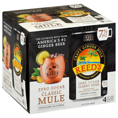 Reeds Zero Sugar Classic Mule In Cans - 4-12 Fl. Oz. - Image 1