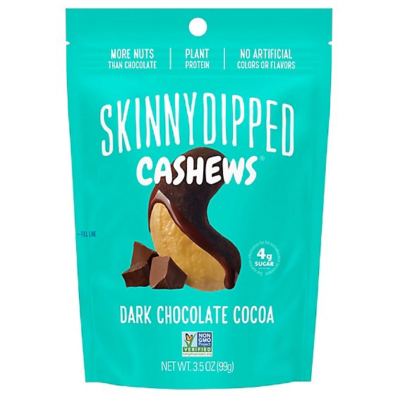 Skinny Dipped Cashews Cocoa Dipped Pouch - 3.5 Oz