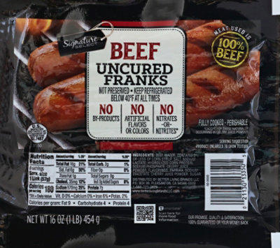 Signature SELECT Franks Uncured Beef - 16 Oz - Image 2