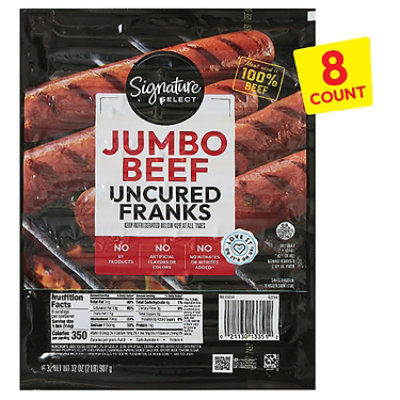 Signature SELECT Uncured Beef Jumbo Franks - 32 Oz