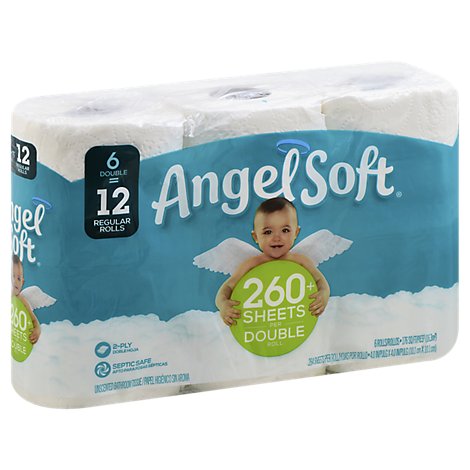 Angel Soft Double Rolls White - 6 Count