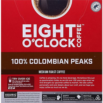 Eight OClock Coffee Arabica K Cup Pods Medium Roast Colombian Peaks Value Pack - 32-0.33 Oz - Image 3