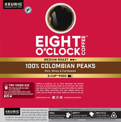 Eight OClock Coffee Arabica K Cup Pods Medium Roast Colombian Peaks Value Pack - 32-0.33 Oz - Image 5