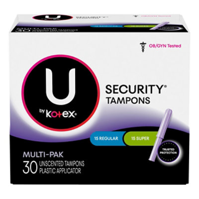 U By Kotex Security Tampons Multipack - 30 Count