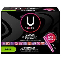 U by Kotex Click Compact Super Tampons - 32 Count - Image 5