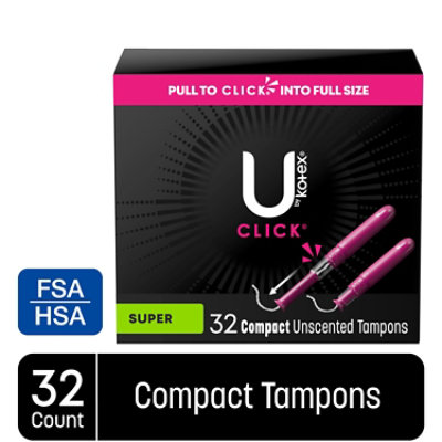 U by Kotex Click Super Tampons - 32 Count - Image 1