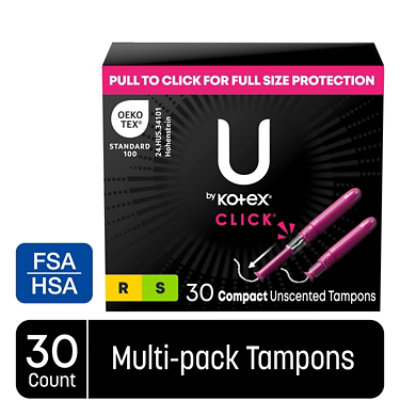 U by Kotex Click Multipack Compact Tampons - 30 Count