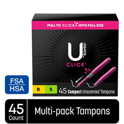 U by Kotex Click Multipack Compact Tampons - 45 Count - Image 2