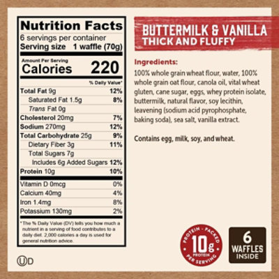 Kodiak Thick & Fluffy Buttermilk & Vanilla Waffles Box - 14.82 Oz - Image 6