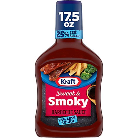 Kraft Bbq Sauce Original Smokey Less Sugar - 17.5 Oz