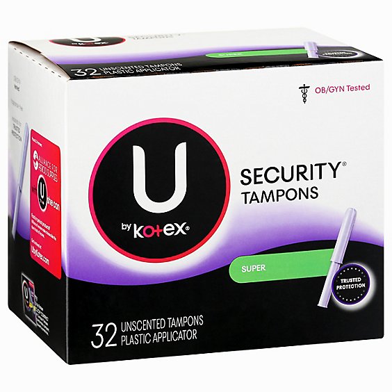 U By Kotex Security Tampons Super - 32 Count