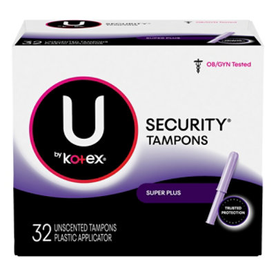 U By Kotex Security Tampons Super Plus - 32 Count