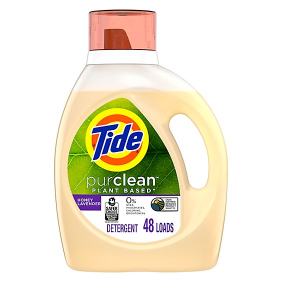 Tide Purclean 75% Plant Based Honey Lavender Scent Liquid Laundry Detergent 48 Loads - 69 Fl. Oz.