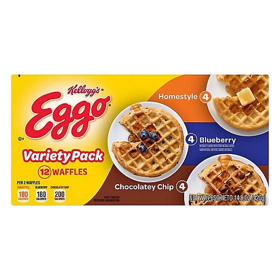 Eggo Frozen Waffles Breakfast Variety Pack 12 Count - 14.8 Oz