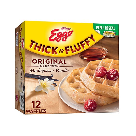 Eggo Thick and Fluffy Frozen Waffles Breakfast Original 12 Count - 23.2 Oz
