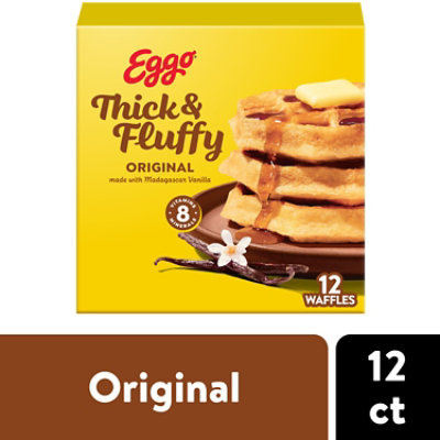 Eggo Thick and Fluffy Frozen Waffles Original Frozen Breakfast 12 Count - 23.2 Oz - Image 1