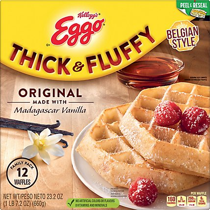 Eggo Thick and Fluffy Frozen Waffles Breakfast Original 12 Count - 23.2 Oz - Image 4